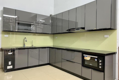Tủ Bếp Inox Cánh Kính 